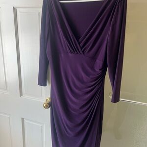 Ralph Lauren Deep Purple Long Sleeve Dress